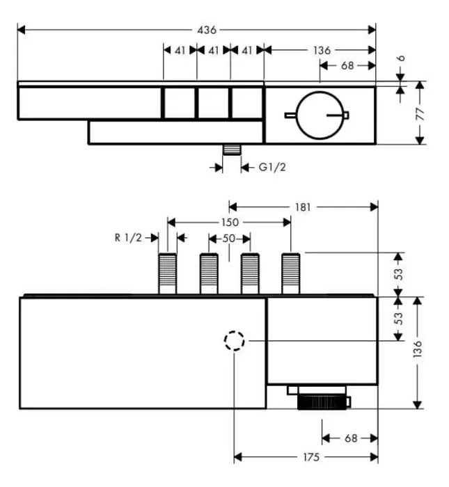 Van Điểu Chỉnh Nhiệt Độ Sen Tắm Đức Axor Edge 46140300