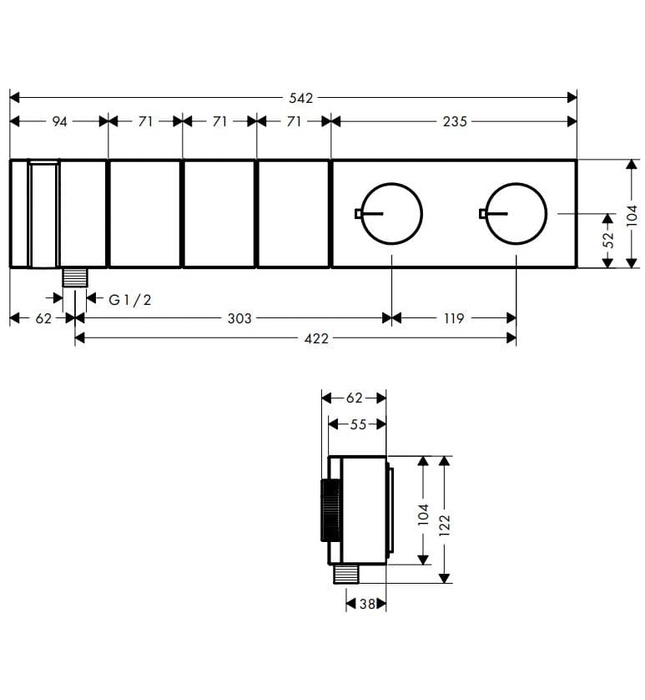Sen Tắm Âm Tường 3 Chức Năng Đức Axor Edge 46710300