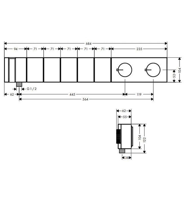 Sen Tắm Âm Tường 5 Chức Năng Đức Axor Edge 46730330