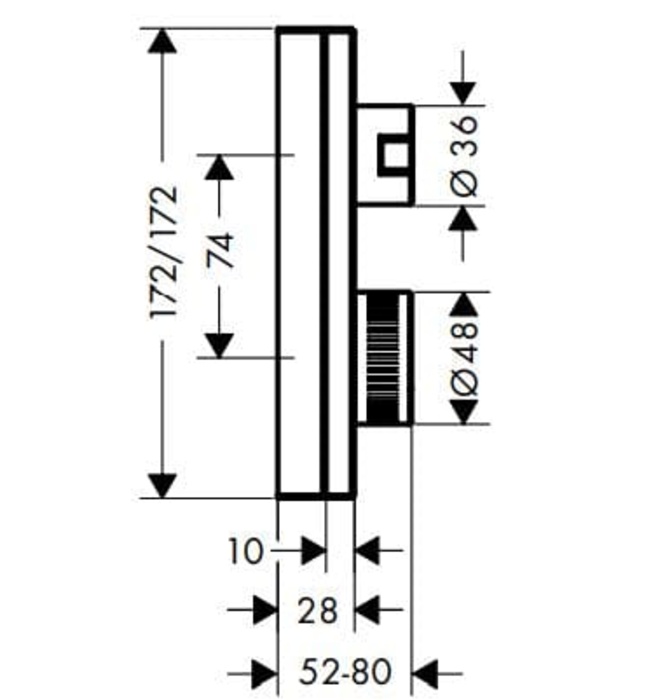 Mặt Nạ Sen Tắm Âm Tường 2 Chức Năng Axor Edge 46760300