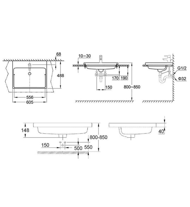 Chậu Rửa Lavabo Bán Âm Đức Grohe 39311000