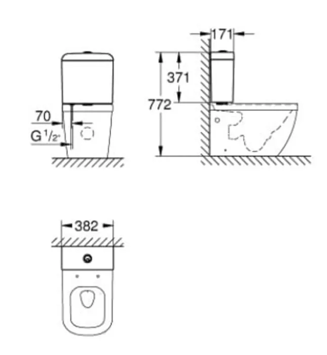 Két Nước Bồn Cầu Nhập Khẩu Đức Grohe 39338000