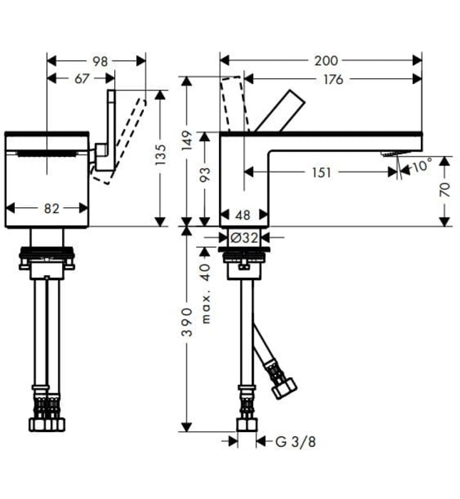 Vòi Lavabo Nóng Lạnh Đức Axor MyEdition 47012930