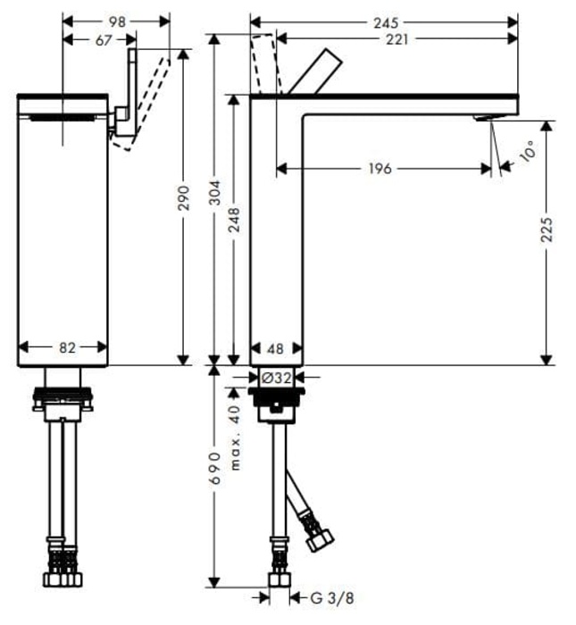 Vòi Lavabo Nóng Lạnh Đức Axor MyEdition 47022250