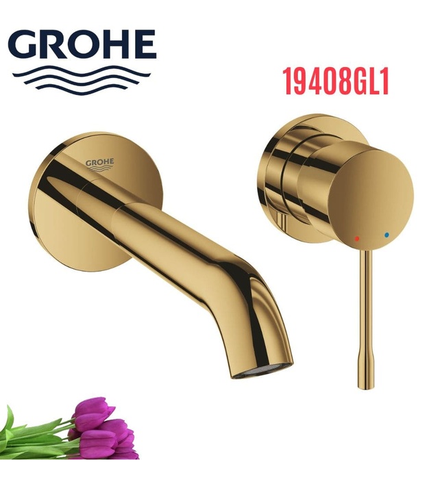 Vòi Chậu Lavabo Nóng Lạnh Gắn Tường Đức Grohe 19408GL1