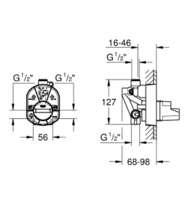 Bộ Âm Tường Nhập Khẩu Đức Grohe 33965000