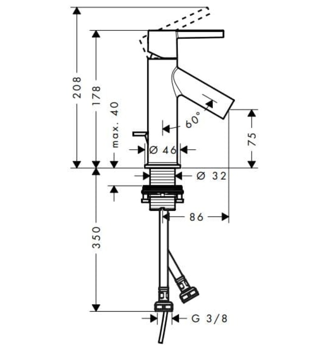 Vòi Lavabo Nóng Lạnh Đức Axor Starck. 10102140