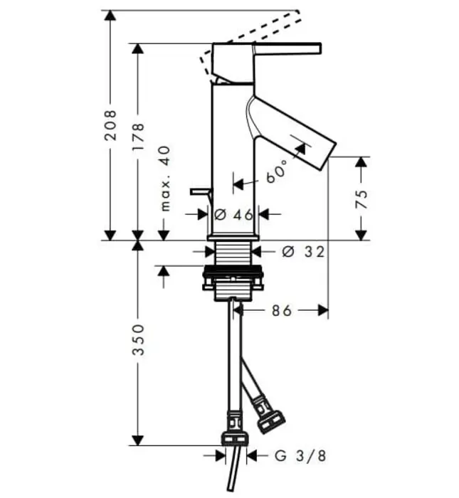 Vòi Lavabo Nóng Lạnh AXOR Starck 80 10102820