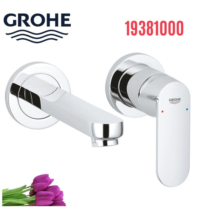 Vòi Chậu Lavabo Nóng Lạnh Gắn Tường Đức Grohe 19381000