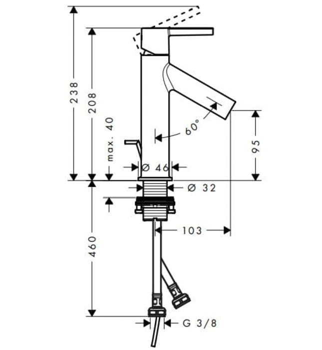 Vòi Lavabo Nóng Lạnh Đức Axor Starck. 10001830