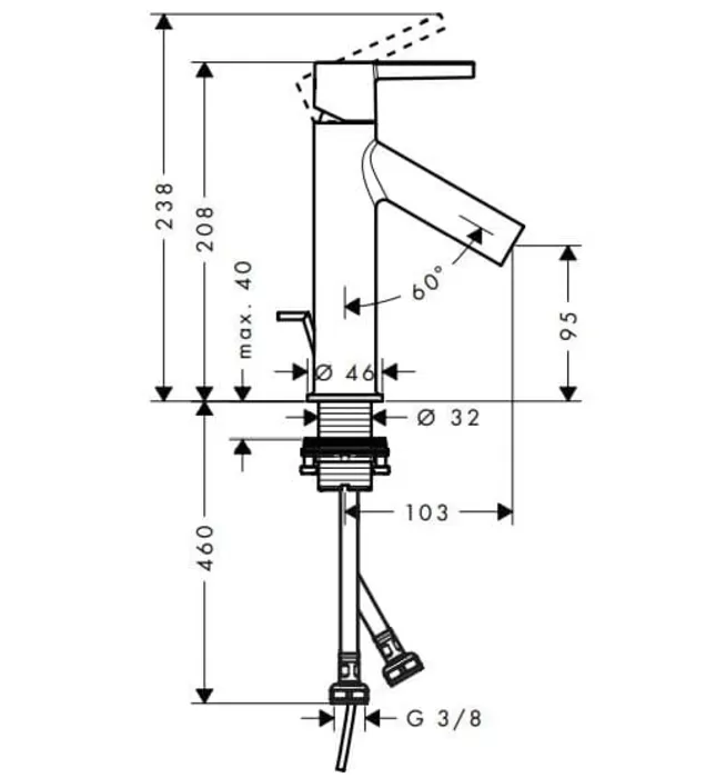 Vòi Lavabo Nóng Lạnh AXOR Starck 100 10001990