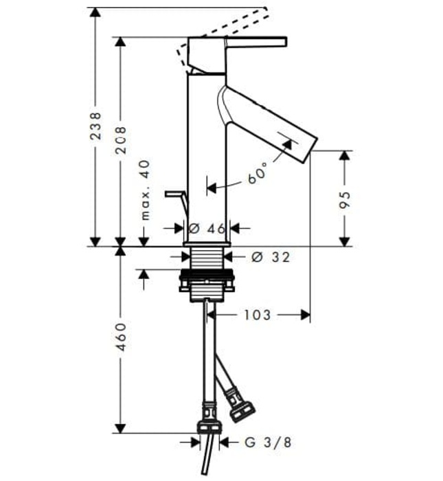 Vòi Lavabo Nóng Lạnh Đức Axor Starck. 10007950