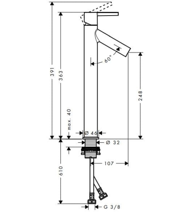 Vòi Lavabo Nóng Lạnh Đức Axor Starck. 10103140
