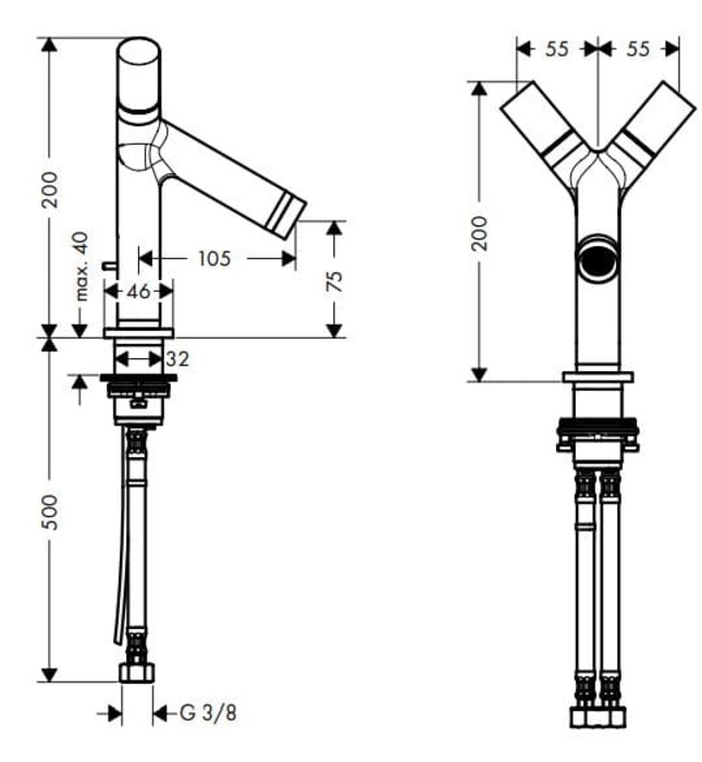 Vòi Lavabo Nóng Lạnh Đức Axor Starck. 10030310