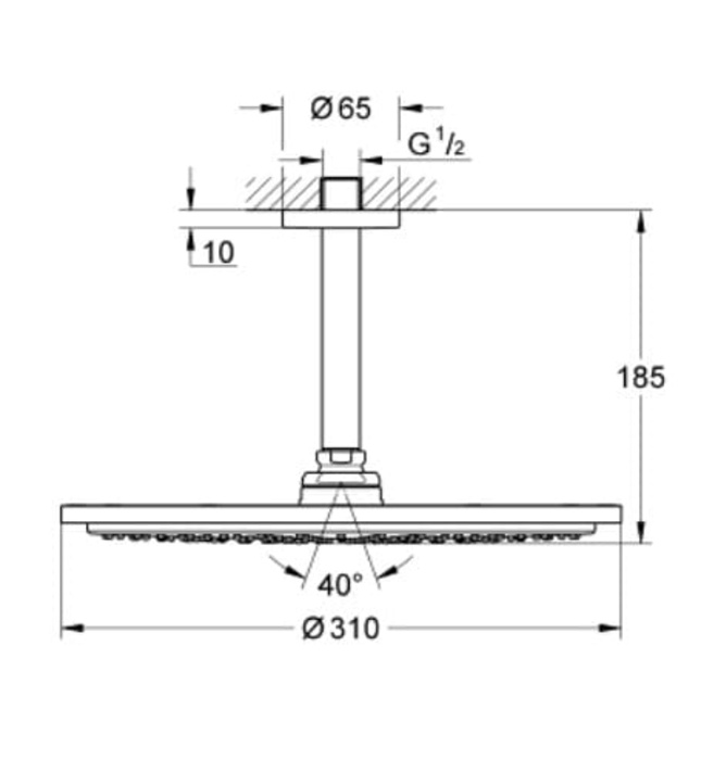 Bát Sen Tắm Gắn Trần Đức Grohe 26067000