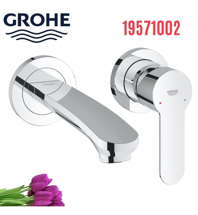 Vòi Chậu Lavabo Nóng Lạnh Gắn Tường Đức Grohe 19571002