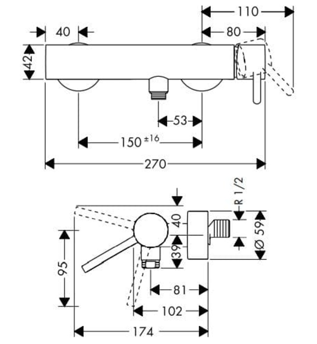 Thân Sen Tắm Đức Axor Starck. 10611330
