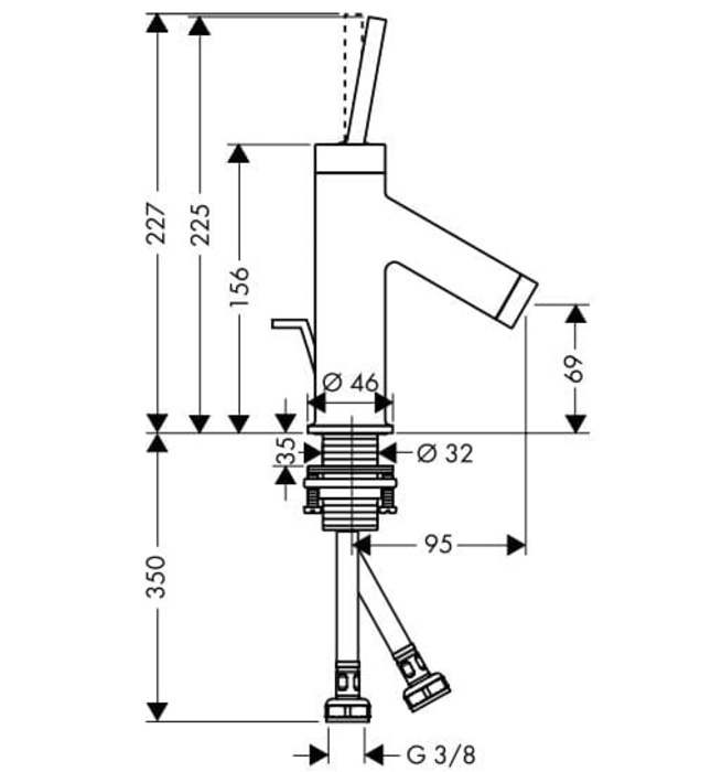 Vòi Lavabo Nóng Lạnh Đức Axor Starck. 10116300