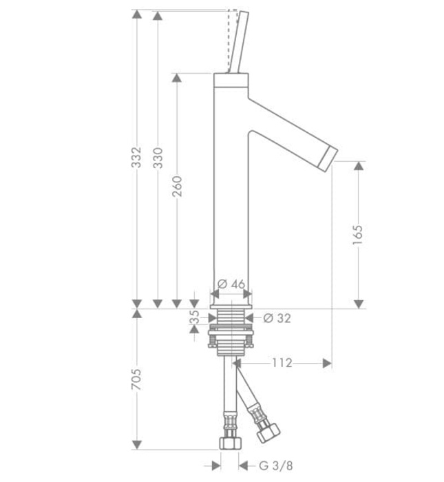 Vòi Lavabo Rửa Mặt Nóng Lạnh Đức Axor Starck. 10123340
