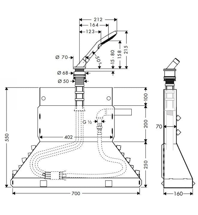Chân Sen Tắm 2 Chân Gắn Bồn Kèm Bát Sen Đức Axor 19418000