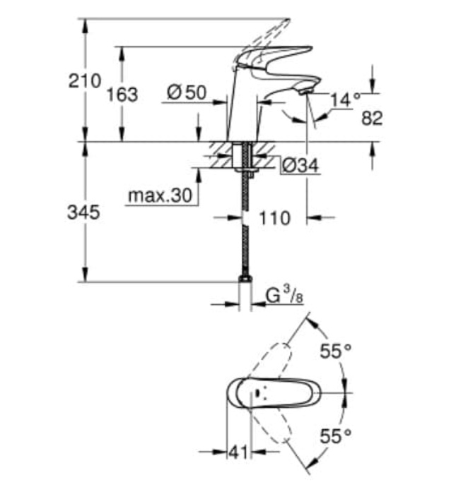 Vòi chậu lavabo nóng lạnh Grohe 23715003