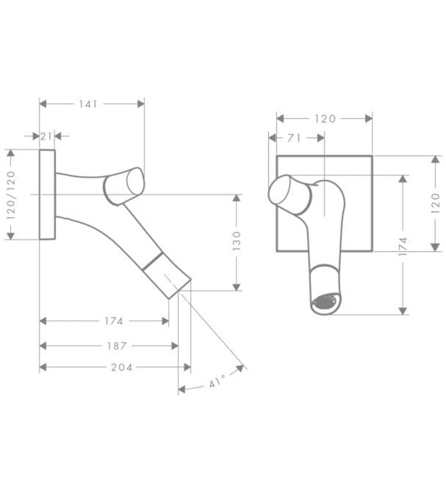 Vòi Lavabo Nóng Lạnh Âm Tường Đức Axor Starck Organic 12015800