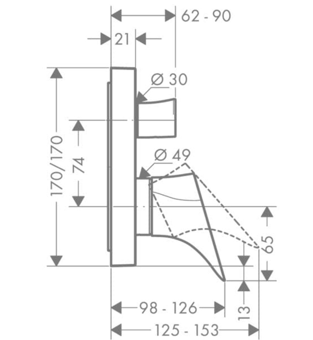 Sen Bồn Tắm Âm Tường 2 Chế Độ Đức Axor Starck Organic 12415000