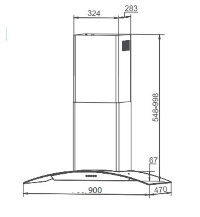 Máy hút mùi kính cong Canzy CZ 1890