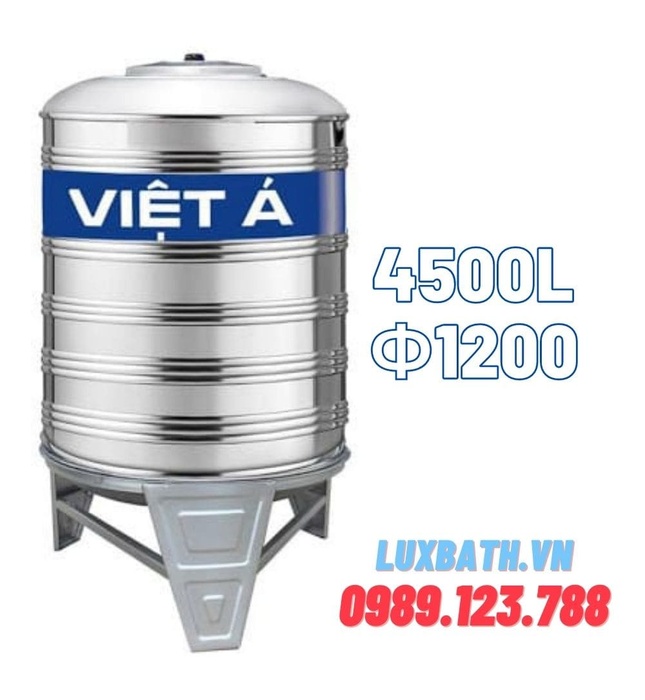 Bồn Nước Inox SUS304 Việt Á 4500L Đứng VA 4500D F1200
