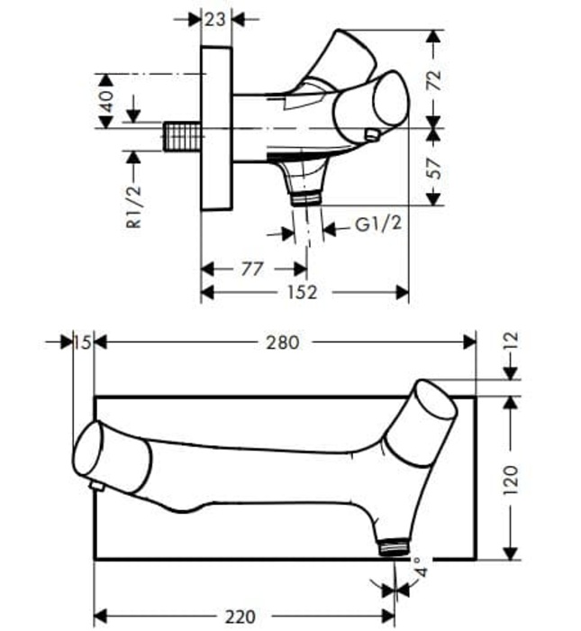 Sen tắm nhiệt độ Đức Axor Starck Organic 12602800