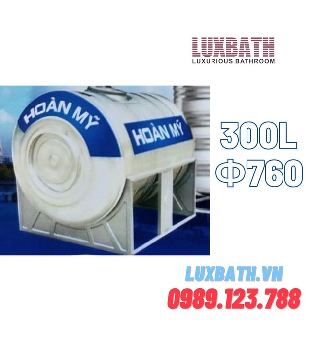 Bồn Nước Inox SUS304 Hoàn Mỹ 300L Nằm HM 300N