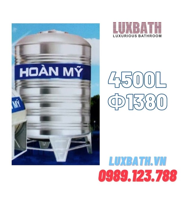 Bồn Nước Inox Hoàn Mỹ 4500L Đứng HM 4500D F1380