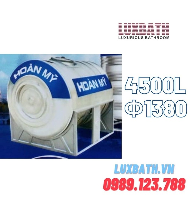 Bồn Nước Inox SUS304 Hoàn Mỹ 4500L Nằm HM 4500N F1380