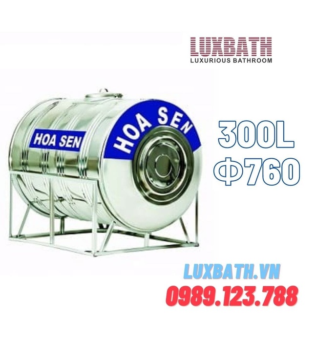 Bồn Inox Hoa Sen 300L Nằm HS 300N