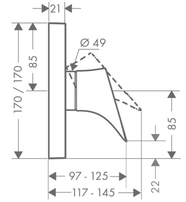 Mặt Nạ Sen Tắm Âm Tường Đức Axor Starck Organic 12605330