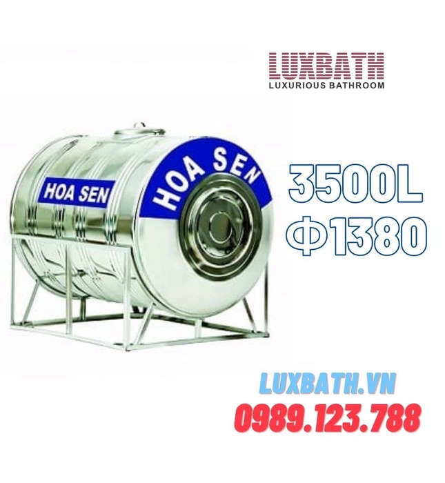 Bồn Nước Inox Hoa Sen 3500L Nằm HS 3500N F1380