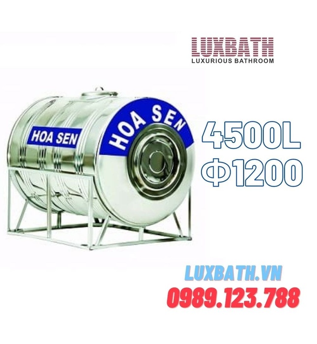 Bồn Nước Inox Hoa Sen 4500L Nằm HS 4500N F1200