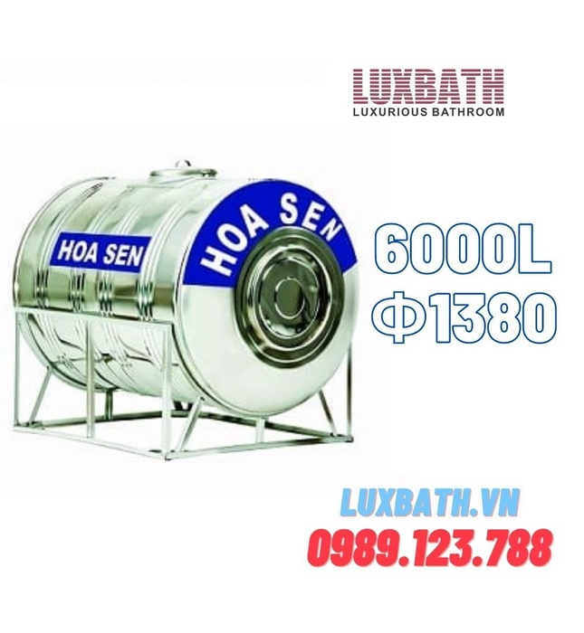 Bồn Nước Inox Hoa Sen 6000L Nằm HS 6000N F1380