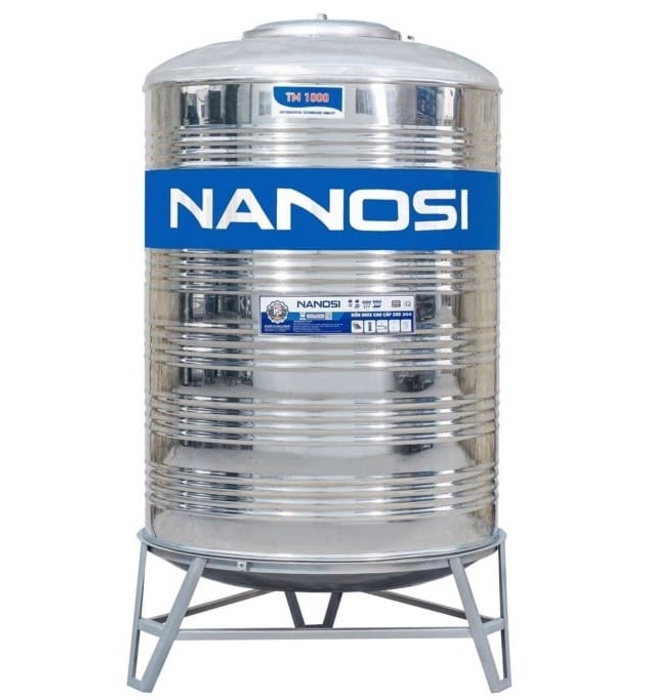 Bồn Nước Inox Nanosi 2000L Phi 1380 Đứng NA 2000D F1380