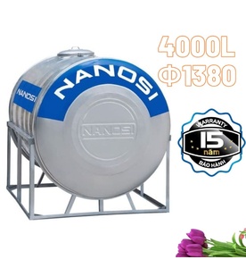 Bồn Nước Inox Nanosi 4000L Nằm Phi 1380 NA 4000N F1380