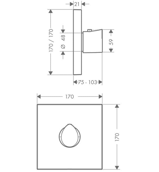 Mặt Nạ Sen Tắm Nhiệt Độ Âm Tường Đức Axor Starck Organic 12711000