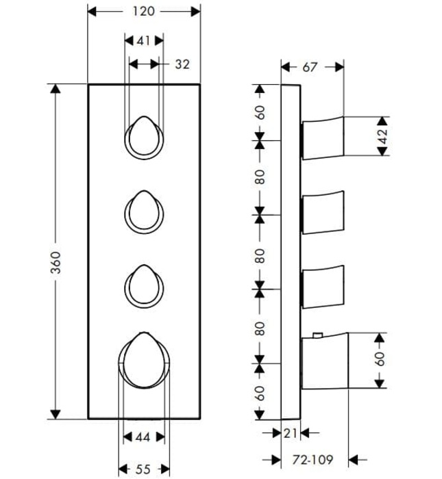 Mặt Nạ Sen Tắm Nhiệt Độ Âm Tường Đức Axor Starck Organic 12717800