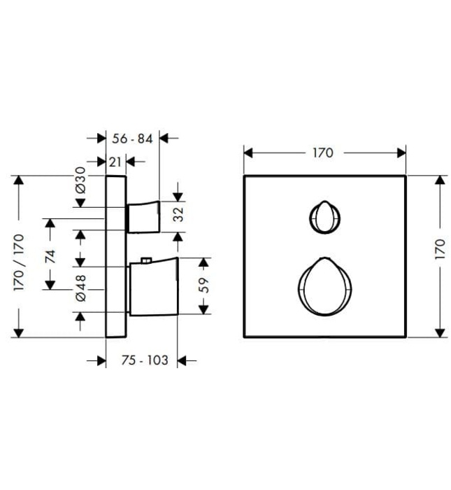 Mặt Nạ Sen Tắm Nhiệt Độ Âm Tường Đức Axor Starck Organic 12716300