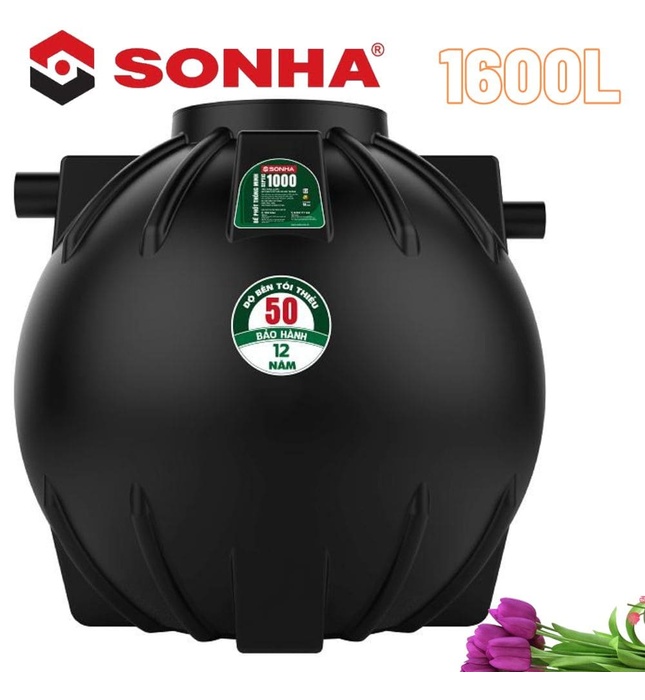 Bồn Tự Hoại Thông Minh 3 Ngăn Septic Sơn Hà 1600L Đứng SH 1600SE D