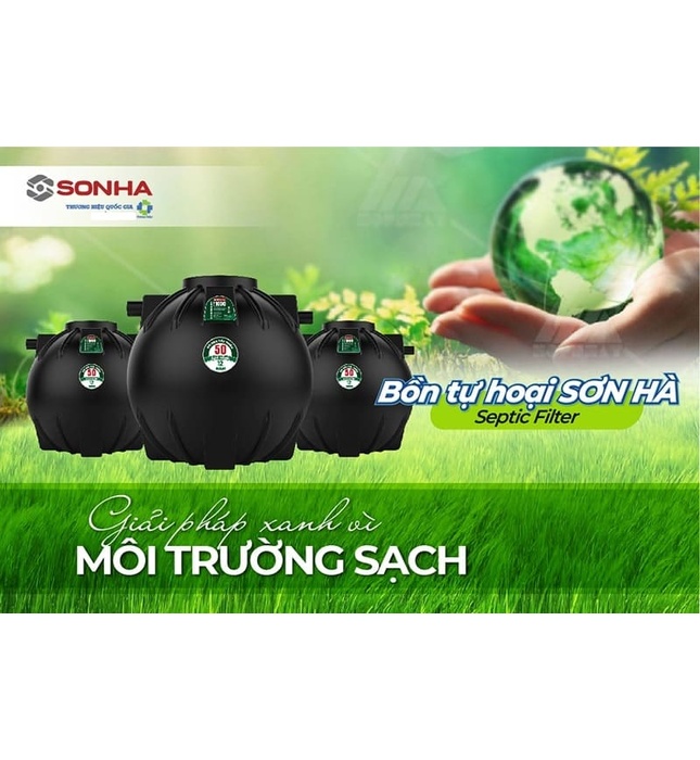 Bồn Tự Hoại Thông Minh 3 Ngăn Septic Sơn Hà 2000L Đứng SH 2000SE D