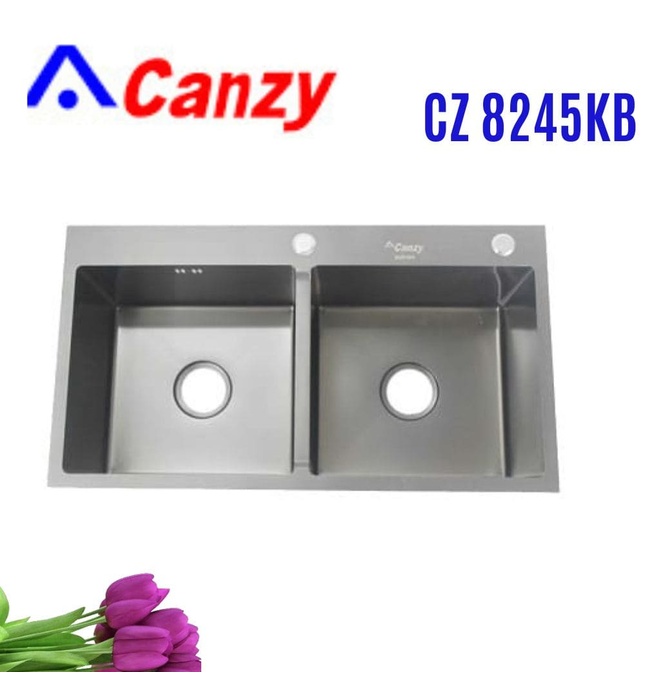 Chậu rửa 2 hố cân Canzy CZ 8245KB