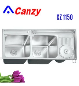 Chậu rửa 2 hố có thùng rác Canzy CZ 1150