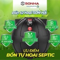 Bồn Tự Hoại Thông Minh 3 Ngăn Septic Sơn Hà 1600L Đứng SH 1600SE D