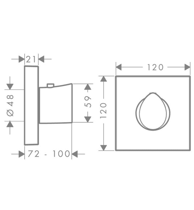 Mặt Nạ Sen Tắm Nhiệt Độ Âm Tường Đức Axor Starck Organic 12712140