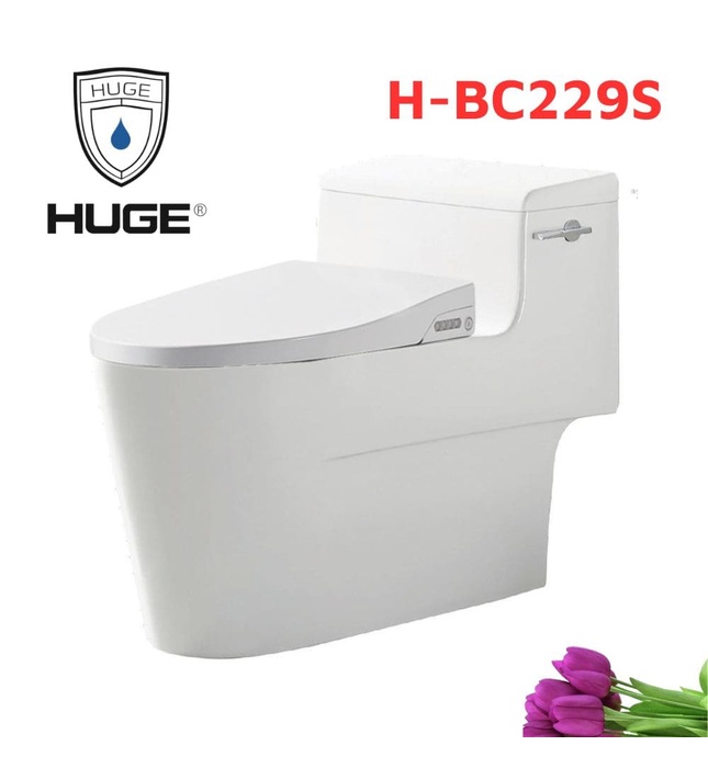 Bồn Cầu 1 Khối Nắp Điện Tử Huge H-BC229S